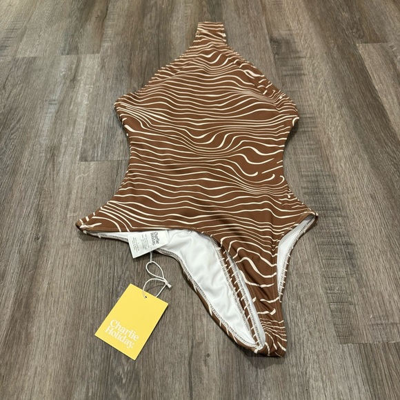 Charlie Holiday Anthropologie Lola One Piece Retro Zebra Swimsuit - Picture 8 of 8
